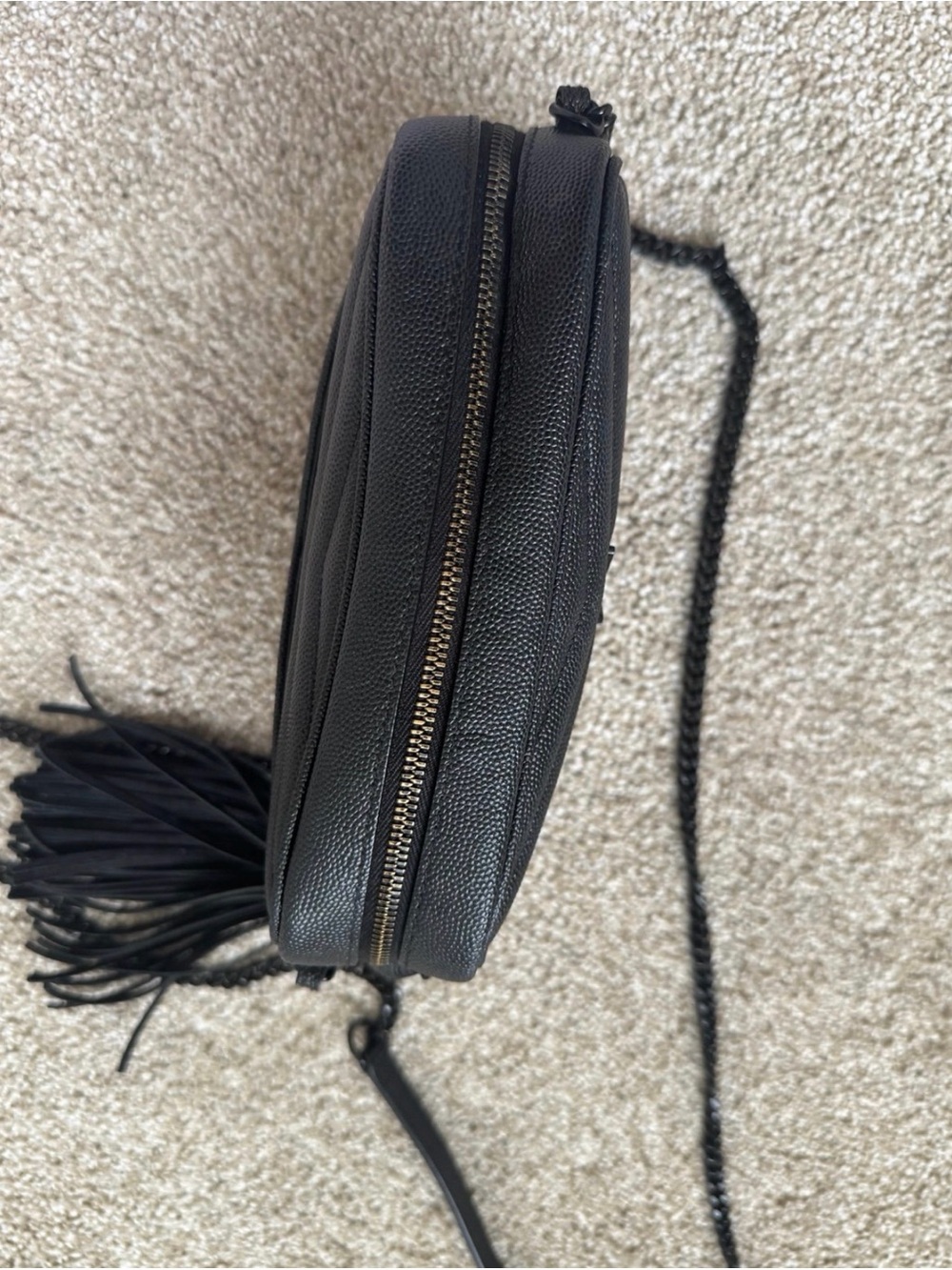 Saint Laurent Black Quilted Camera Crossbody with Tassel - Picture 3 of 9